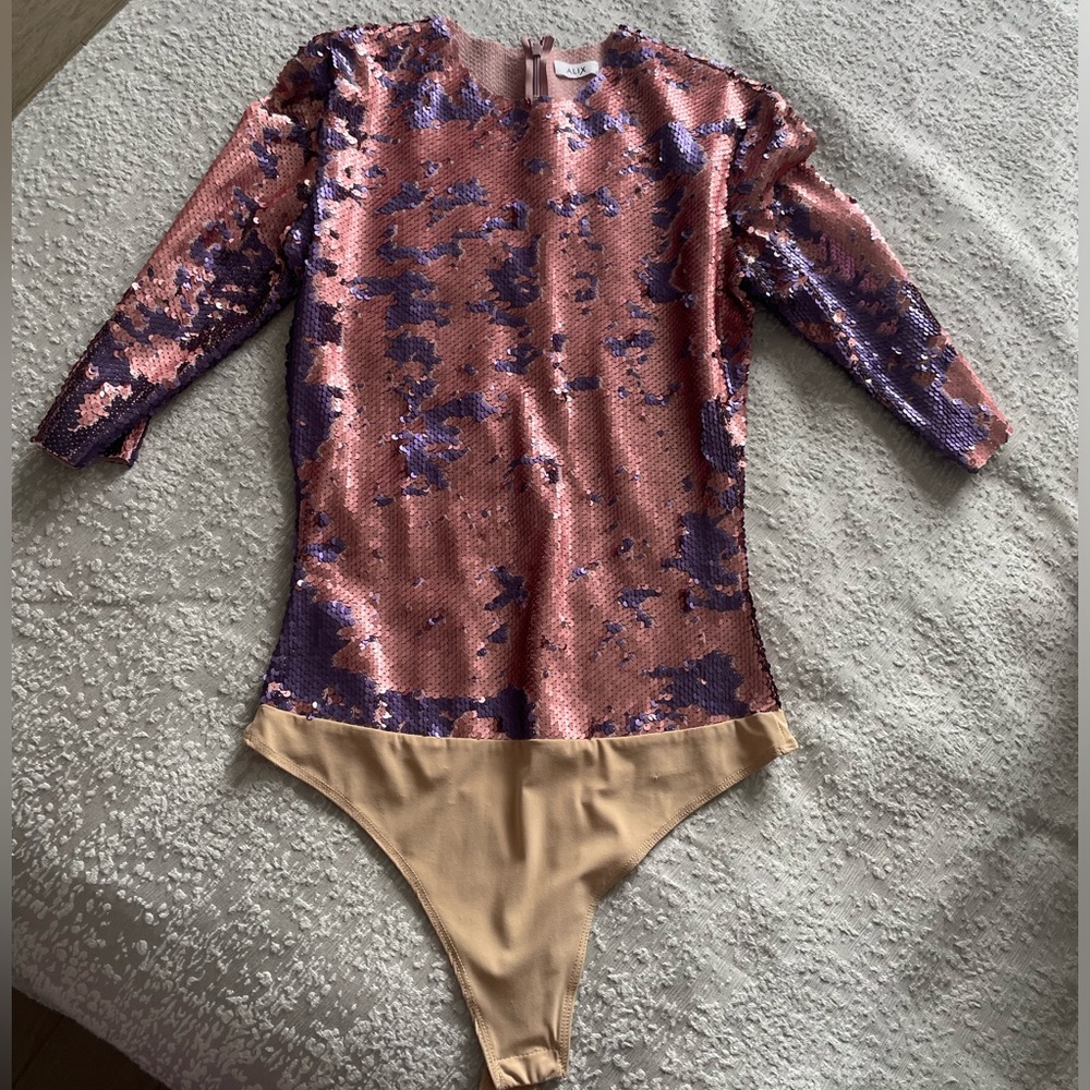 ALIX NYC sequin thong bodysuit